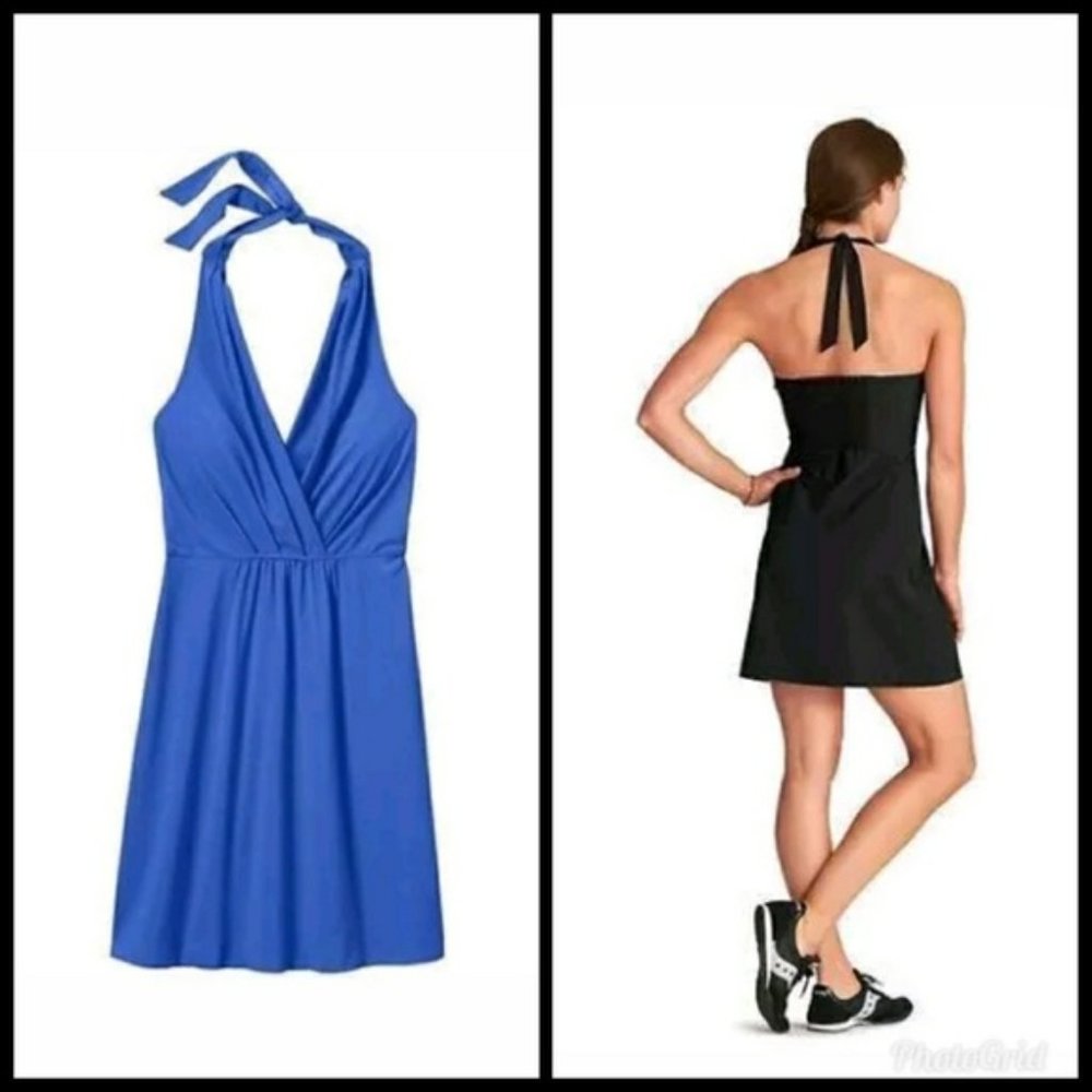 Athleta Go Anywhere Halter Dress in Royal Blue 8